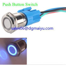 19mm 12V carro azul luz LED interruptor anjo